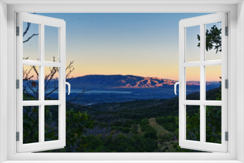 Fototapeta Naklejka Na Ścianę Okno 3D - Lone Peak and surrounding landscape view, Jacob’s Ladder hiking trail, Lone Peak Wilderness, Wasatch Rocky Mountains, Utah, USA. 2023