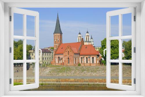 Fototapeta Naklejka Na Ścianę Okno 3D - Kaunas, Lithuania - Nemen River and Church of Vytautas the Great