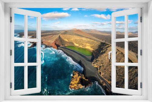Fototapeta Naklejka Na Ścianę Okno 3D - Lanzarote island famous attraction - El Golfo green lake - Canaries - Spain - taken in 2015
