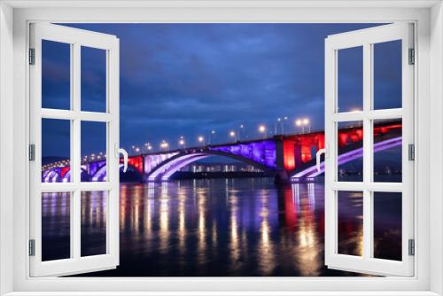 Fototapeta Naklejka Na Ścianę Okno 3D - Communal Bridge over the Yenisei River, Krasnoyarsk