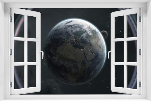 Fototapeta Naklejka Na Ścianę Okno 3D - 3D illustration of Earth planet. High quality digital space art in 5K - realistic visualization