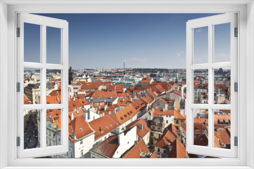 Fototapeta Naklejka Na Ścianę Okno 3D - Prague roofs