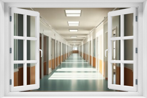 corridor in school building
