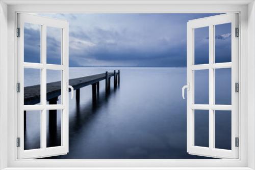 Fototapeta Naklejka Na Ścianę Okno 3D - Pier on a calm swiss lake