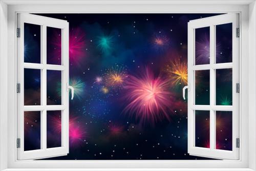 Beautiful fireworks background at night for holiday decoration