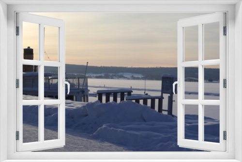 Fototapeta Naklejka Na Ścianę Okno 3D - sunrise in the winter