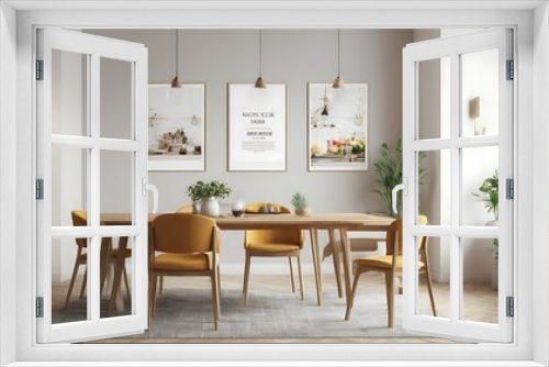 Frame mockup,poster mock up, for a dinning room,restaurant,kitchen,home interior