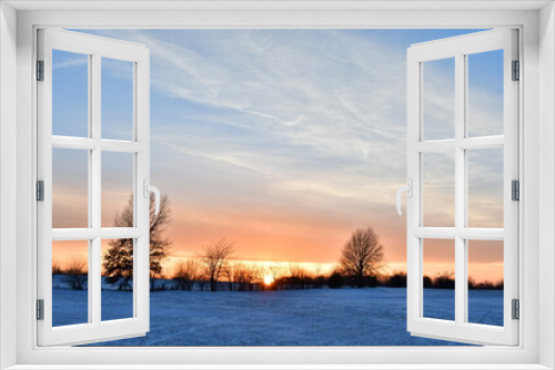 Fototapeta Naklejka Na Ścianę Okno 3D - Winter Sunset