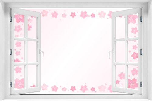 Fototapeta Naklejka Na Ścianę Okno 3D - 桜の花が美しい春の桜フレーム背景14グラデーション