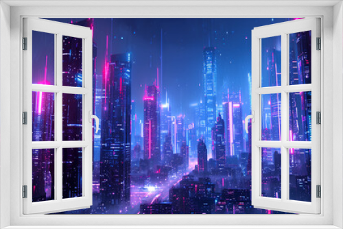 neon futuristic cityscape background