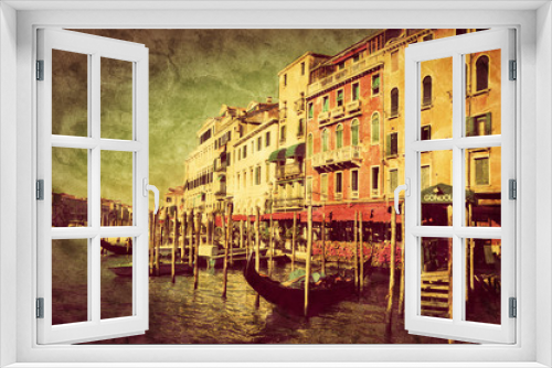 Fototapeta Naklejka Na Ścianę Okno 3D - Venice, Italy. Gondolas on Grand Canal, Italian Canal Grande
