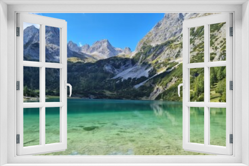 Fototapeta Naklejka Na Ścianę Okno 3D - lago seebensee en las montañas austriacas 