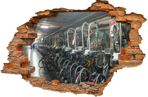 Underground bicycle parking in Florence.