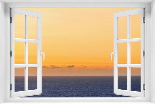 Fototapeta Naklejka Na Ścianę Okno 3D - sunset over calm ocean, sunrise, orange sky