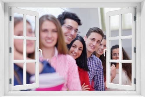 happy teens group in school