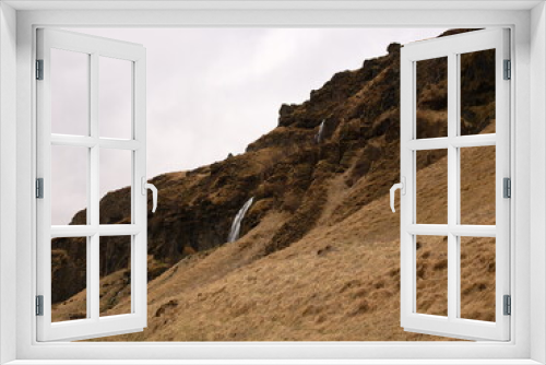Fototapeta Naklejka Na Ścianę Okno 3D - View on a waterfall located at Hamragarðar in South Iceland