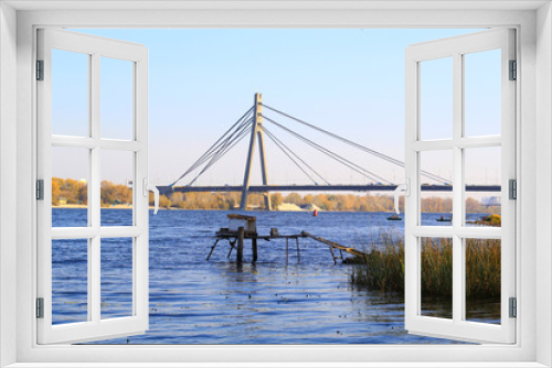 Fototapeta Naklejka Na Ścianę Okno 3D - bridge across river