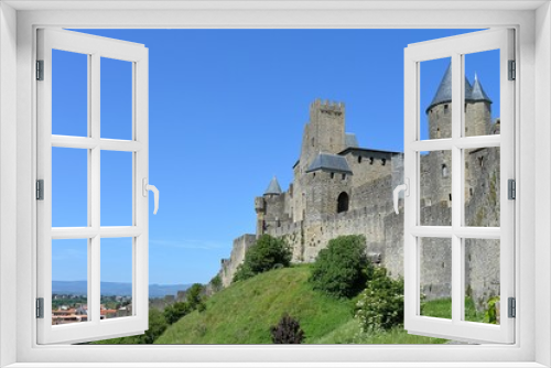 Fototapeta Naklejka Na Ścianę Okno 3D - Die Westseite der Festung Carcassonne