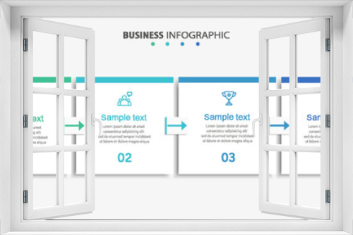 Vector infographic template with 4 steps for business. Can be used for workflow layout, presentations, diagram, annual report, web design	