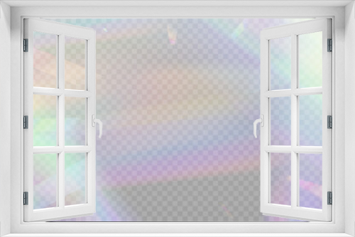 Fototapeta Naklejka Na Ścianę Okno 3D - A cluster of colors, bright rays of the spectrum. Glare on a lens, glass, jewelry, or gemstone. The superimposition of the rainbow effect, the refraction of light by a crystal prism. Realistic diamond