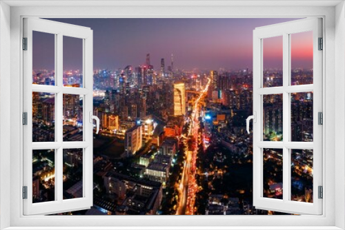 Fototapeta Naklejka Na Ścianę Okno 3D - Guanghzou city skyline night