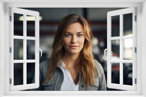 Portrait of confident woman, smiling female engineer looking at camera 