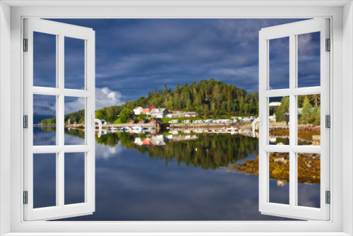 Fototapeta Naklejka Na Ścianę Okno 3D - Norway - Fjord reflection