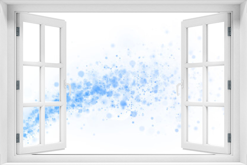 Fototapeta Naklejka Na Ścianę Okno 3D - Magic blue wind picture with festive theme isolated on a transparent background. Blue comet picture with sparkling stars and dust. Format PNG	
