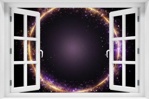 Topaz glitter circle of light shine sparkles and lavender spark particles in circle frame