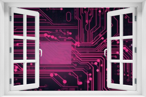 Computer technology vector illustration with pink circuit board background pattern 