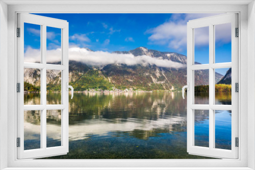 Fototapeta Naklejka Na Ścianę Okno 3D - Alps reflecting in the mirror of the lake