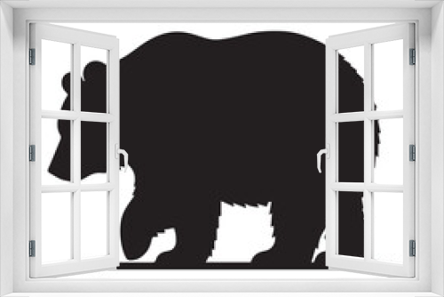 Fototapeta Naklejka Na Ścianę Okno 3D - Bear Family : Silhouettes of Mother Bear and Cub, Silhouettes of bears 