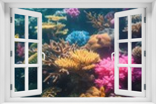 Fototapeta Naklejka Na Ścianę Okno 3D - Colorful coral reef with tropical fish under the ocean