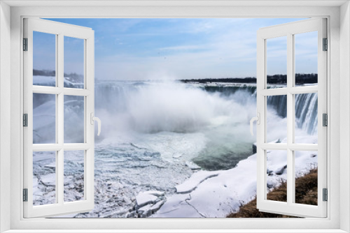 Fototapeta Naklejka Na Ścianę Okno 3D - Niagarafälle im Winter