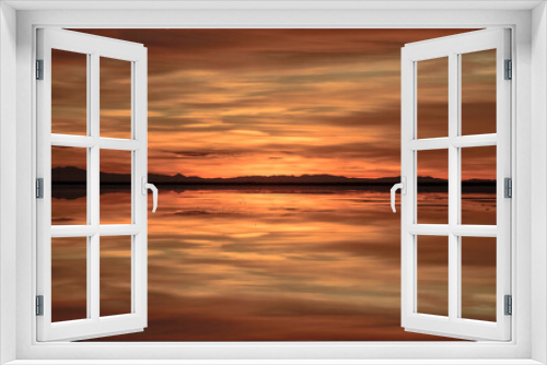 Fototapeta Naklejka Na Ścianę Okno 3D - Beautiful Dawn at Salt Flats - 4K Ultra HD Image of Tranquil Desert Landscape