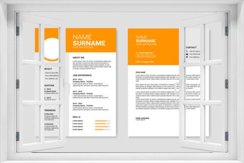 Creative CV, Resume template. Minimalist Resume and cover letter design template for business job applications. Vector illustration