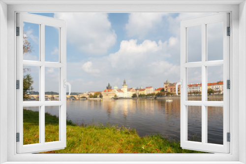 Fototapeta Naklejka Na Ścianę Okno 3D - View of the Charles Bridge, Prague.