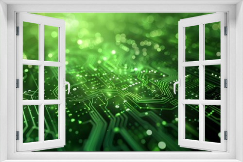Green electronics, green technology. Environmental friendly, electronics, IT communication and server technology. generative AI