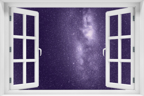 Fototapeta Naklejka Na Ścianę Okno 3D - Night starry sky and Milky Way. Monochrome cold blue space background