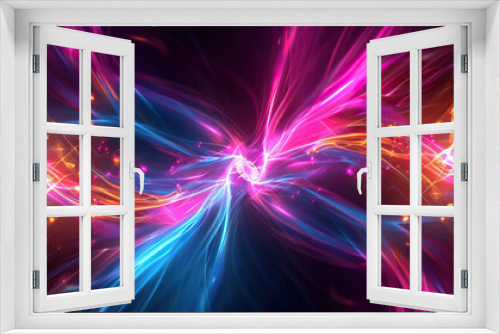 Neon Explosion: Abstract Background with Vibrant Neon Lights and Abstract Shapes