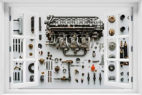 Car engine complete part and neatly arrange