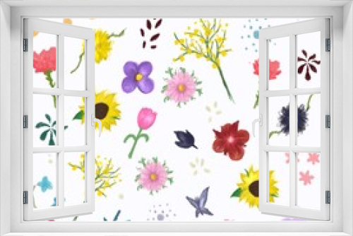 Fototapeta Naklejka Na Ścianę Okno 3D - Flowers 