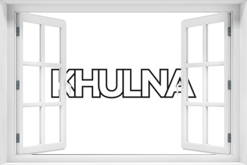 Khulna in the Bangladesh emblem. The design features a geometric style, vector illustration with bold typography in a modern font. The graphic slogan lettering.