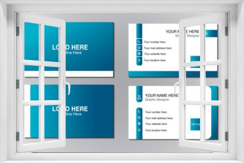 abstract modern blue gradient business card designs. Business card for business and personal use. illustration design