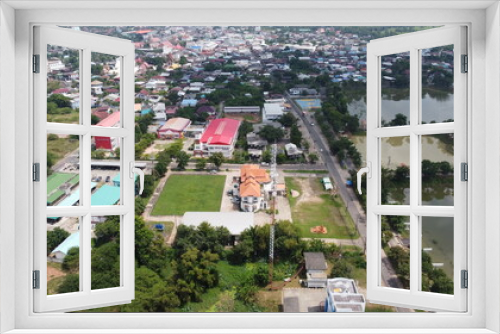 Fototapeta Naklejka Na Ścianę Okno 3D - Top view of the provinces in Thailand. Taken from a drone. Bird's-eye view.