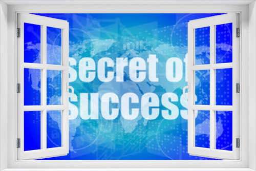 secret of success text on digital touch screen interface