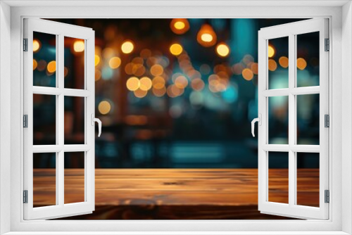 A wooden table with a blurry background. Perfect for adding a rustic touch to any design