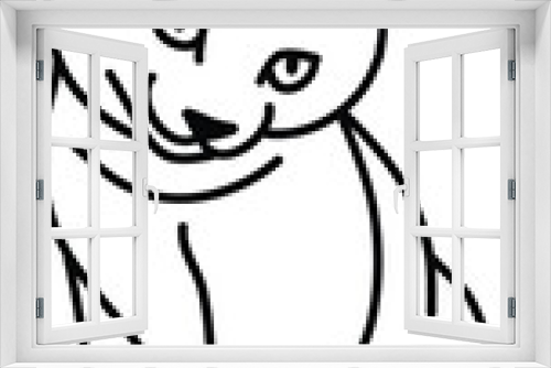Fototapeta Naklejka Na Ścianę Okno 3D - Organic Cat vector outline