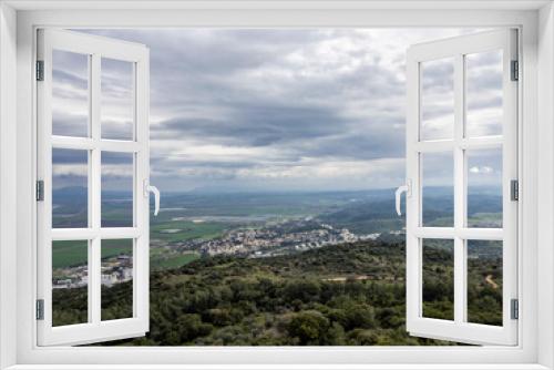 Fototapeta Naklejka Na Ścianę Okno 3D - View from Mount Carmel down upon Jezreel valley, Israel 
