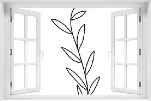 Fototapeta Naklejka Na Ścianę Okno 3D - leaves in vector line style